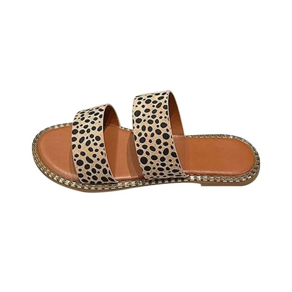Women's Leopard Print Sandals Size 8 - Picture 1 of 3